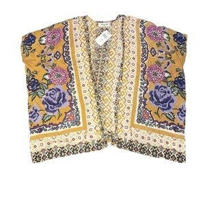 Angie Girls Shaw Cardigan Wrap Bohemian Orange Purple NWT Extra Large